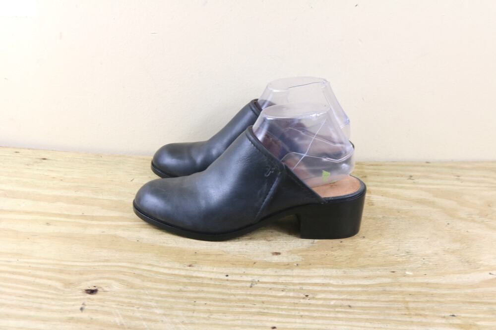 Frye Mules 7.5M Black Leather Serena Mule Slip On Shoes Clogs Boho